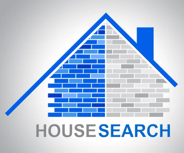 House Search Shows Gathering Data And Analyse — Stock Photo, Image