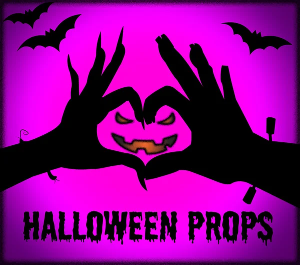 Halloween Props geeft truc of behandelen en accessoires — Stockfoto
