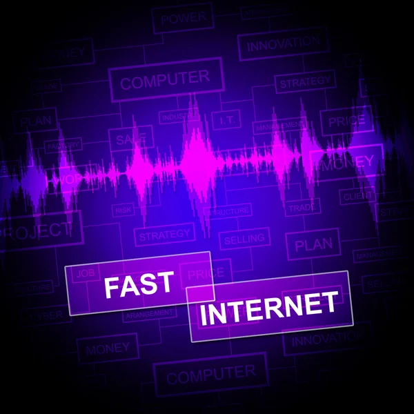 Internet rápido muestra el sitio web y acelerado — Foto de Stock