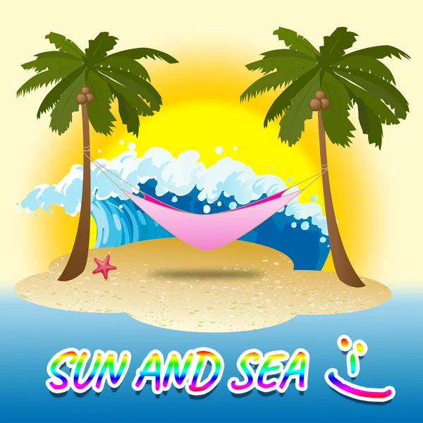 Sol e mar Representa hora de verão e pausa — Fotografia de Stock