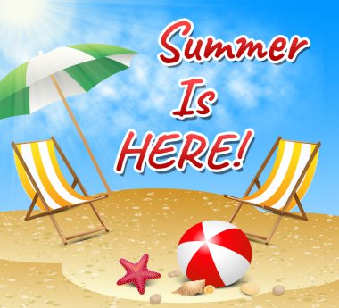 Summer Is Here Represents At Present And Beaches clipart