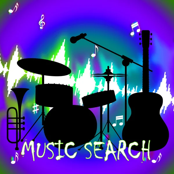 음악 검색이 나타냅니다 데이터 수집 및 음향 — 스톡 사진