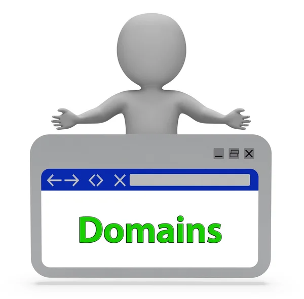 Domain weblap jelzi Websites az Dominion és a zóna 3d Renderin — Stock Fotó
