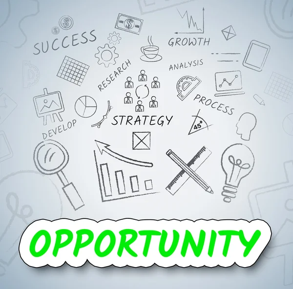 Opportunity Ideas Shows Planning Possibility And Choose — Stock Photo, Image