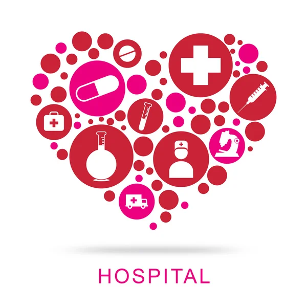 Hospital Icons Shows Health Care And Clinic — Stock Photo, Image