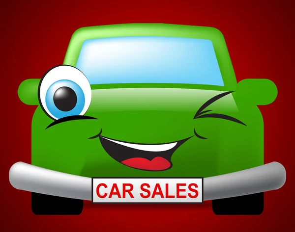 Ventas de coches indica la venta de transporte y automóvil —  Fotos de Stock