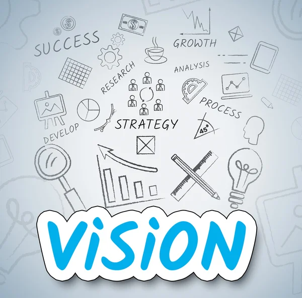 Vision ötletek jelzi cél figyelembe véve, és tükrözik — Stock Fotó