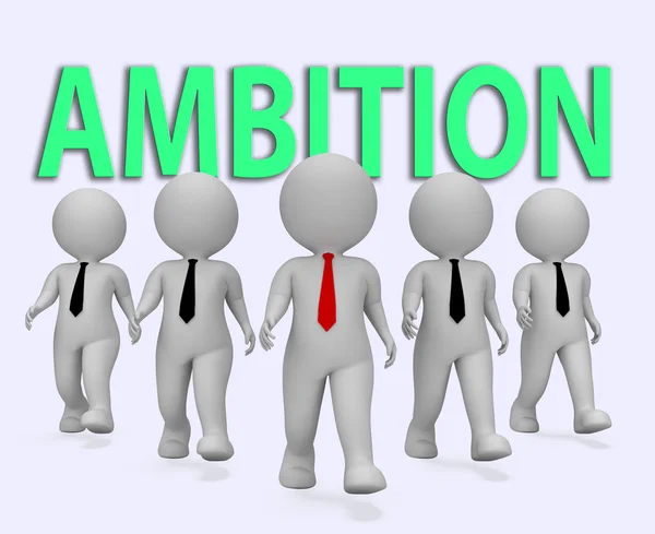 Ambition Les hommes d'affaires représentent cible rêve et objectifs 3d R — Photo