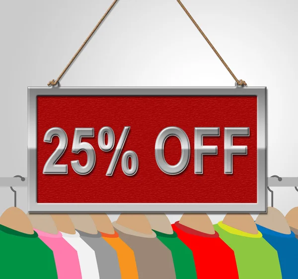 Twenty Five Percent Represents Message Promotion And Garment — Stock Photo, Image