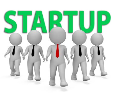 Startup Businessmen Indicates Self Employed And Entrepreneur 3d  clipart