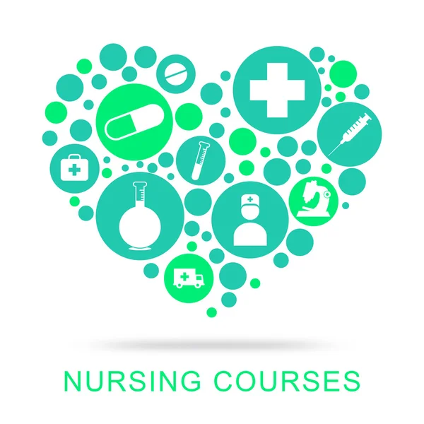 Nursing Courses Indicates Nurse Job And Caregiver — Stock Photo, Image