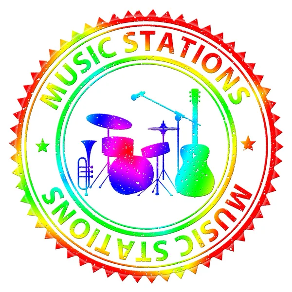 Müzik istasyonları ses yayın ve Harmonies gösterir — Stok fotoğraf