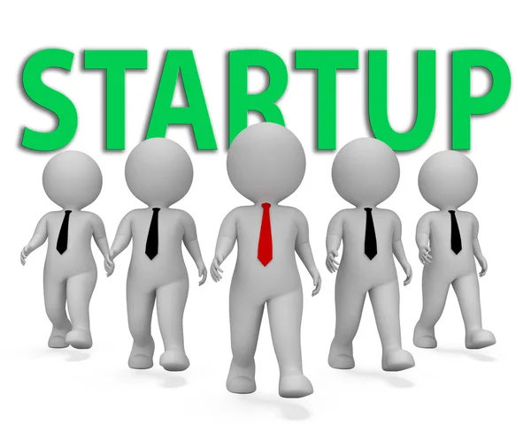 Startup Businessmen Indicates Self Employed And Entrepreneur 3d — Stock Photo, Image