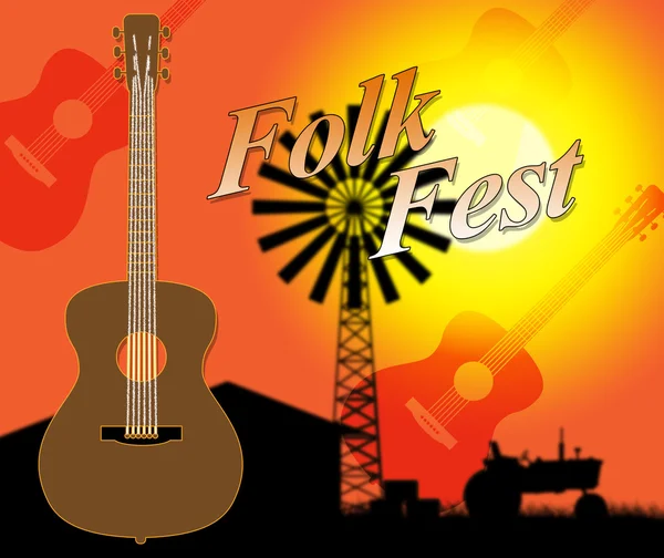 Folk Fest geeft aan Country muziek en Ballards — Stockfoto