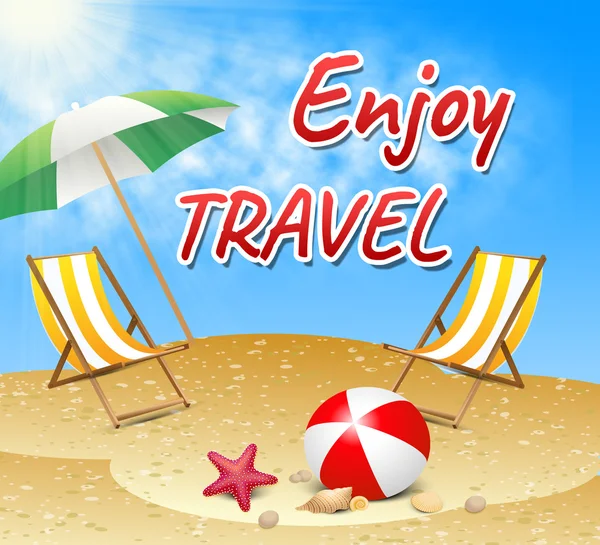 Enjoy Travel Indicates Summer Time And Beaches — Stock Photo, Image