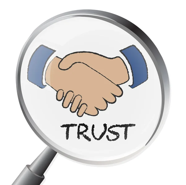 Trust Magnifier Means Believe In And Belief — Stock Photo, Image