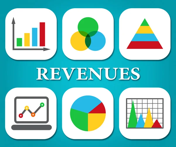 Diagrammes des revenus Représente le graphique d'affaires et les salaires — Photo