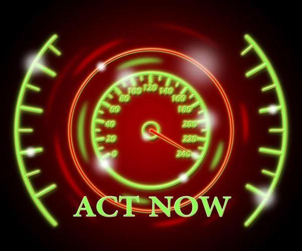 Act Now Represents At This Time And Active — Stock Photo, Image