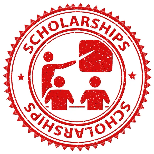 Scholarships Stamp Indicates Education Diploma And Learn — Stock Photo, Image