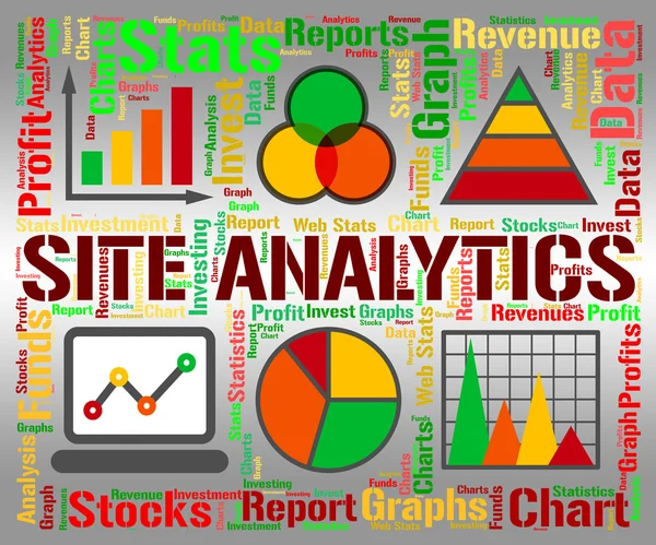 Site Analytics wskazuje plansza wykres i sieci Web — Zdjęcie stockowe