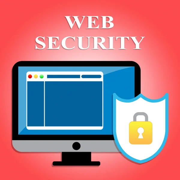 Web Security montre l'informatique au clavier et PC — Photo