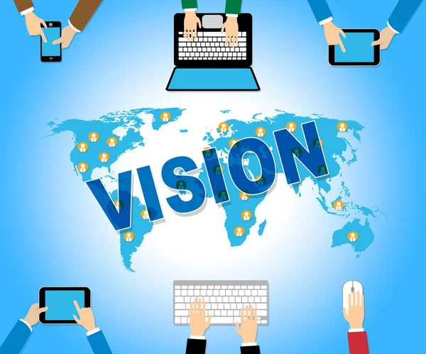 Business Vision Indicates Web Site And Aims — Stock Photo, Image