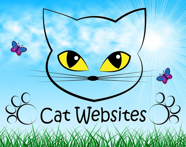 Cat Websites Indicates Cats Kitten And Puss — Stock Photo, Image