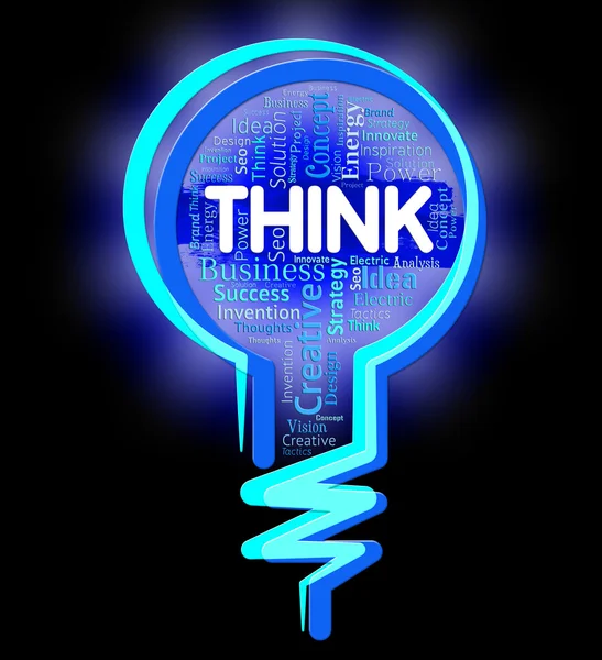 Think Lightbulb Indicates Contemplation Plan And Consideration — Stock Photo, Image