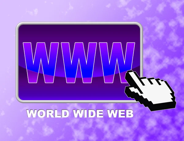 Botão Www Representa Rato de Rede e Sites — Fotografia de Stock