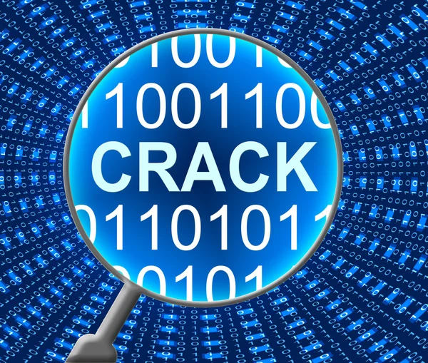 Computer Crack Shows Cracking Monitor And Computing — Stock Photo, Image