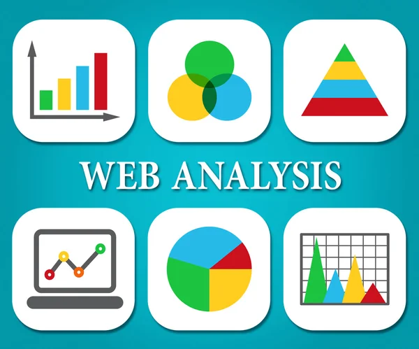 Webbanalys indikerar Business diagram och analytiker — Stockfoto