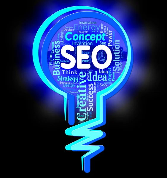 Seo Lightbulb Represents Search Engines And Index — Stock Photo, Image