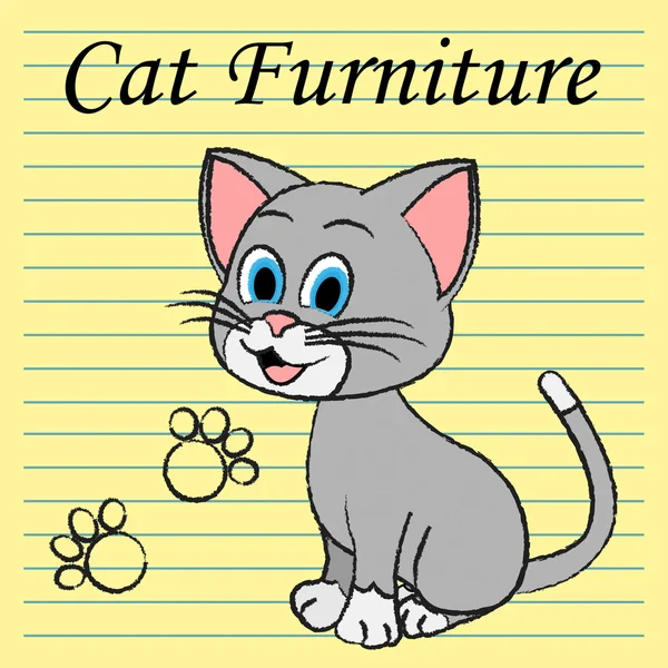 Yavru kedi evcil hayvan ve Pedigree kedi mobilya anlamına gelir — Stok fotoğraf