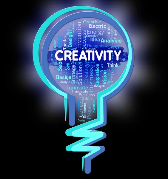 Creativity Lightbulb Shows Inventions Designs And Design — Stock Photo, Image