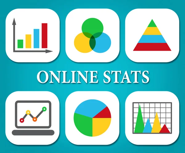 Statystyki online pokazuje Business wykres i analizowanie — Zdjęcie stockowe