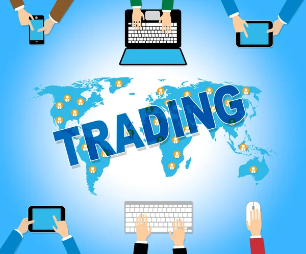 Trading Online Indica Sito Web e Commercio — Foto Stock