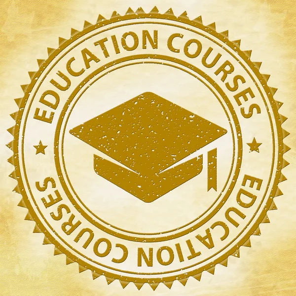 Eğitim kursları temsil eden eğitmek ve eğitimli pullar — Stok fotoğraf