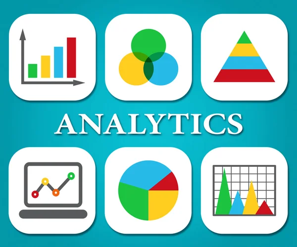 Gráficos analíticos Representa Gráficos y Estadísticas de Negocios — Foto de Stock