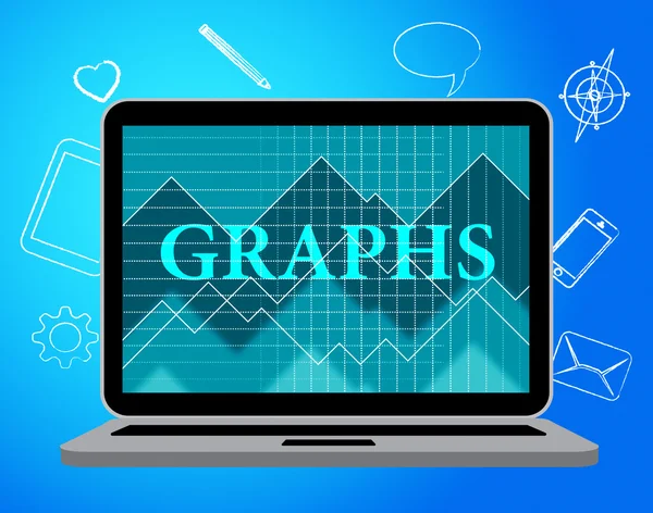 Online gösterir monitör defter ve bilgisayar grafikleri — Stok fotoğraf