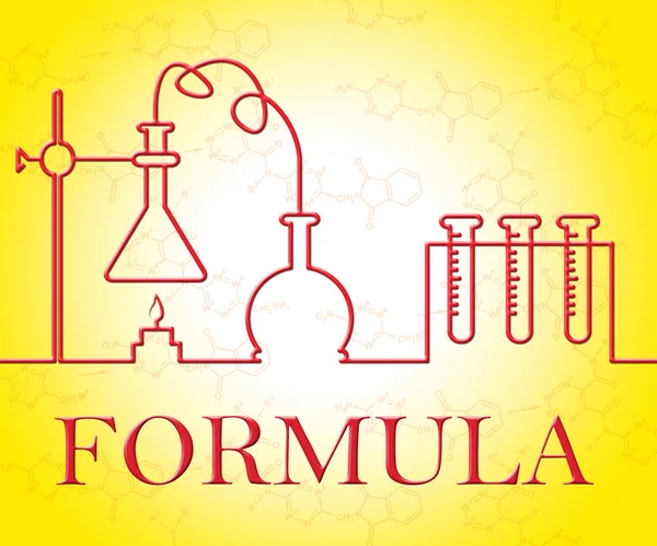 Хімічна формула вказує хімічні експерименти та суміш — стокове фото