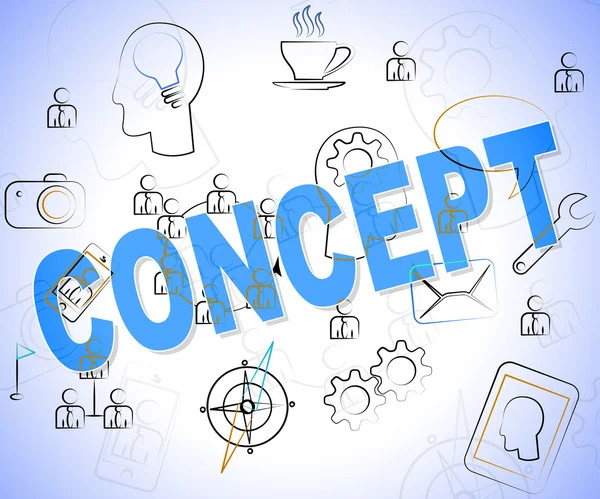 Concept Word indique les concepts Penser et innover — Photo