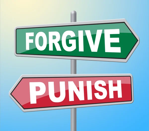 Perdonar castigar signos muestra dejar apagado y disculpar — Foto de Stock