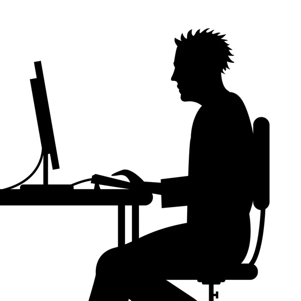 Man Online Shows Web Pc And Websites — Stock Photo, Image
