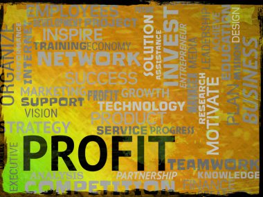 Profit Words Indicates Investment Earn And Success clipart