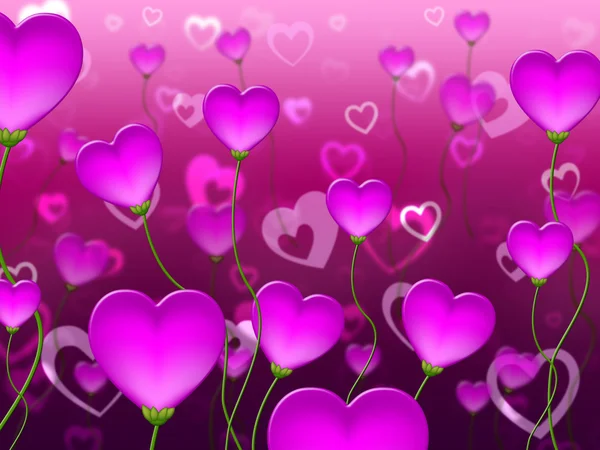 Mauve Hearts sfondo rappresenta San Valentino e sfondi — Foto Stock