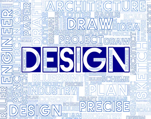 Design Words Indicates Designs Creation and Designer — стоковое фото