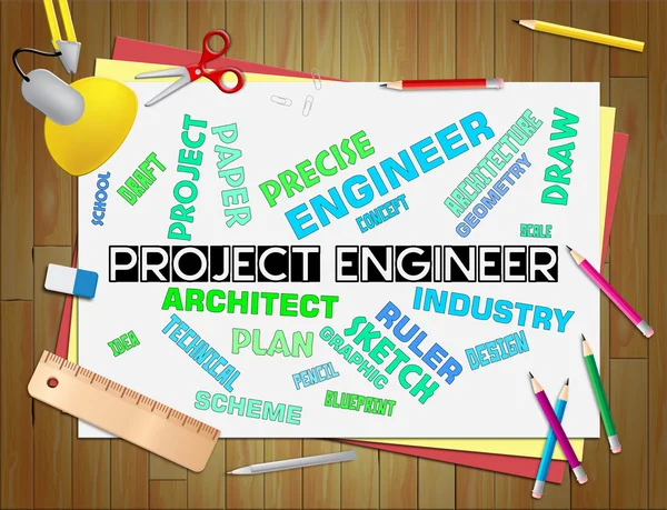 Project Engineering mechanika jelzi karrier és terv — Stock Fotó