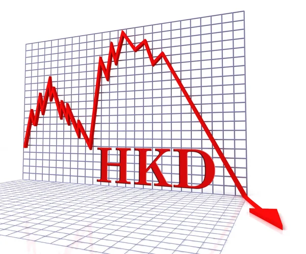 Gráfico Hkd Meios negativos Dólar de Hong Kong e moeda Renderi 3d — Fotografia de Stock