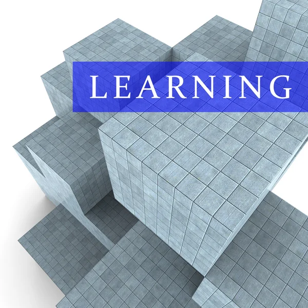Learning Blocks Indicates Develop College And Educated 3d Render — Stock Photo, Image