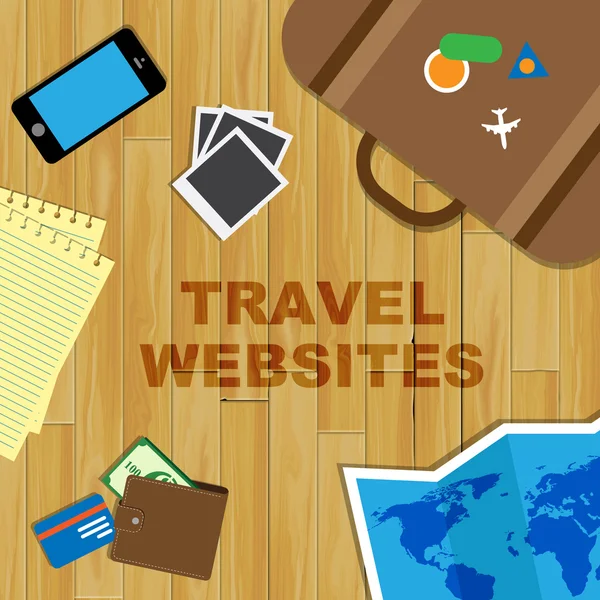 Reise-Webseiten zeigen Touren und Reisen an — Stockfoto